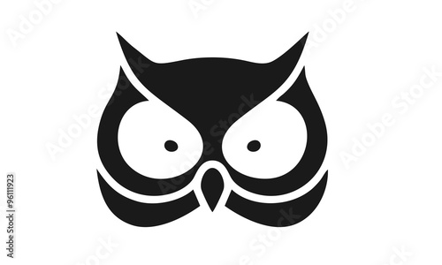 Icons / symbols owl with big eyes sharp, Owl Bird Silhouette