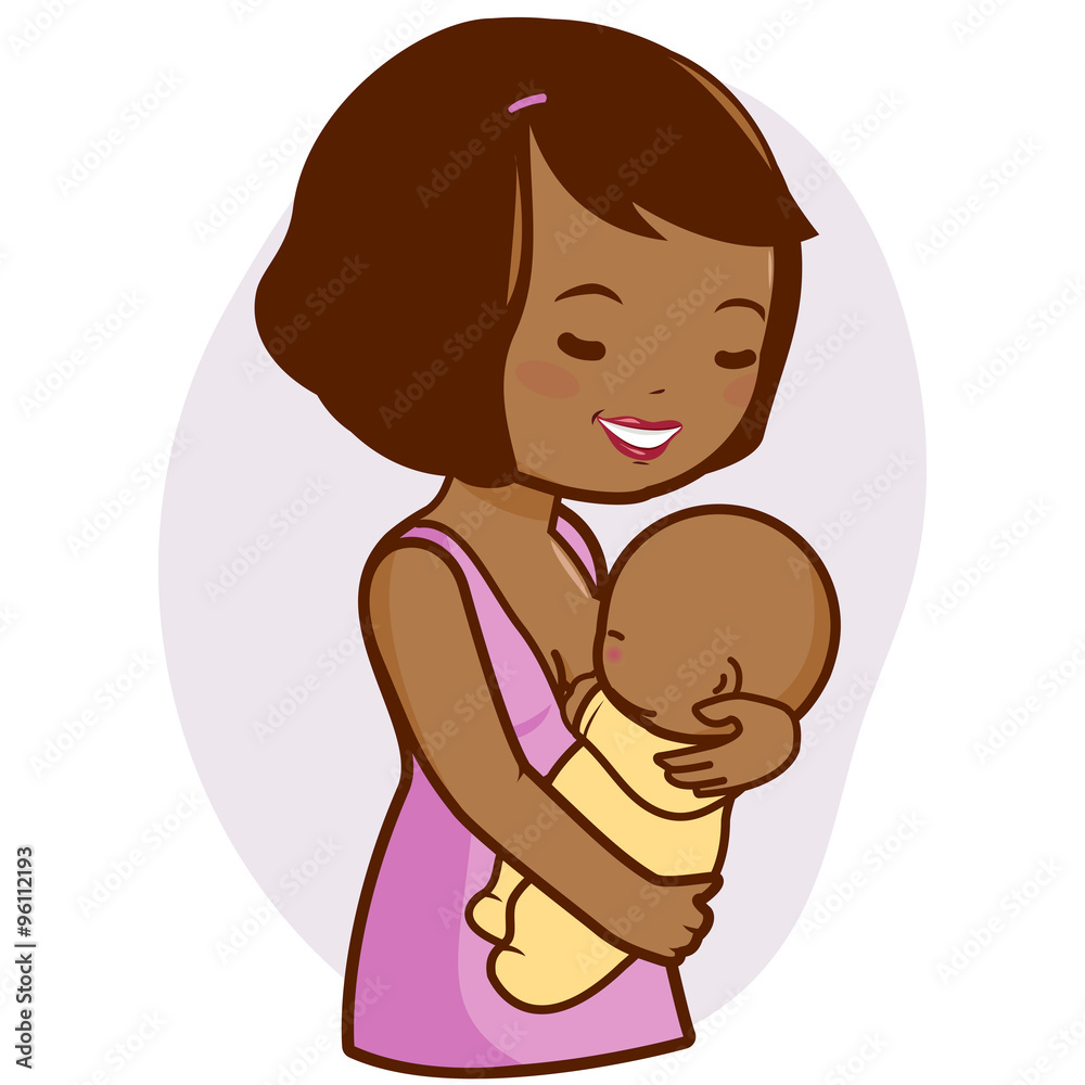 Mother breastfeeding her baby. Vector illustration Mother breastfeeding her baby. Vector illustration