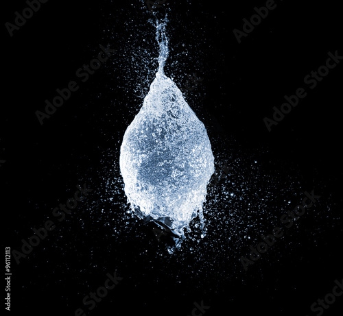 blue water balloon explosion