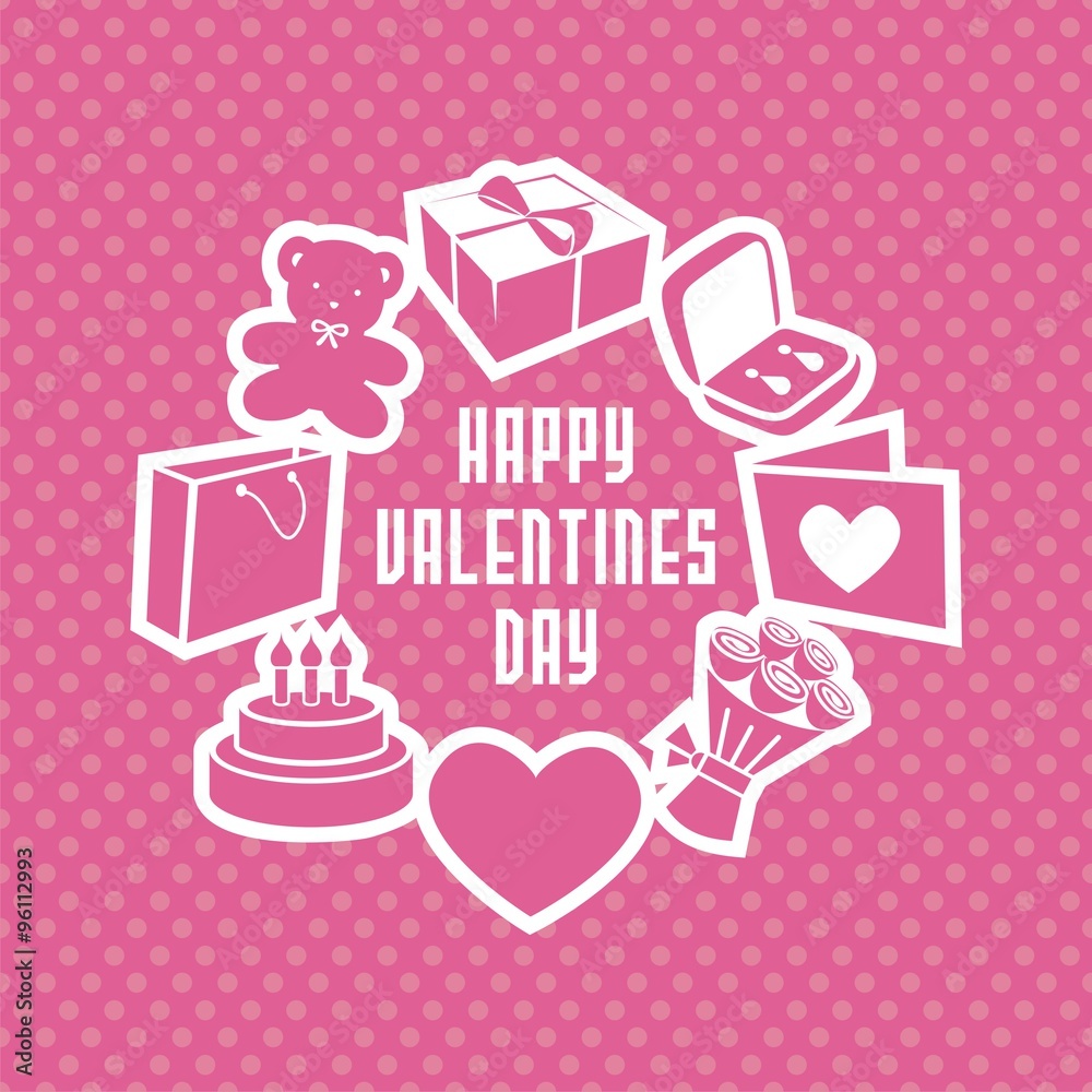 vector gift card for valentines day. Vector illustration