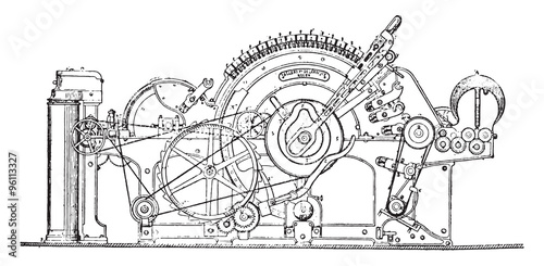 Joint Framework for cotton with automatic removal, vintage engra