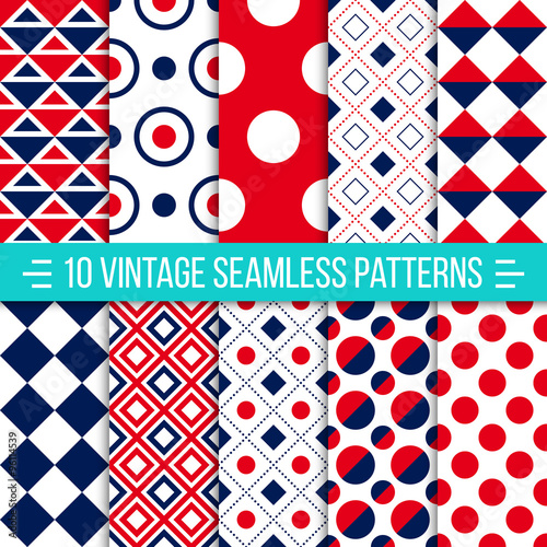 Seamless retro patterns set