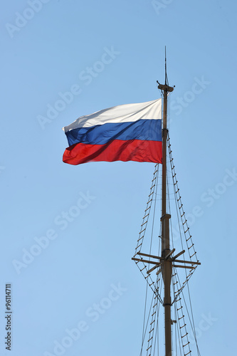 Russian flag - the tricolor on the flagpole of the Peter and Pau