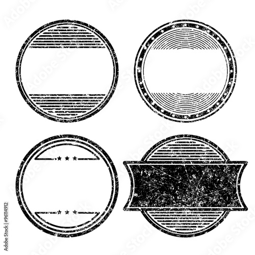 Set of four grunge templates for rubber stamps