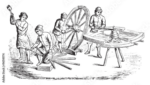Quadro em tela Fac simile of an engraving of the Encyclopedia of the eighteenth
