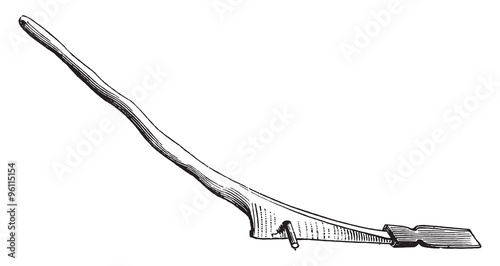 Celtic primitive plow, vintage engraving.