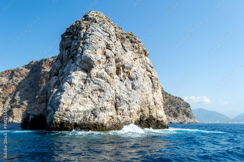 High cliff in the sea.