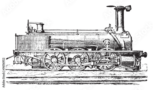 Mixed machine with three coupled axles for passenger trains and