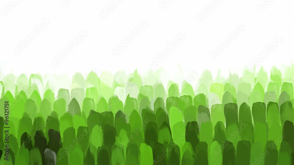 Vertical green brush strokes background.