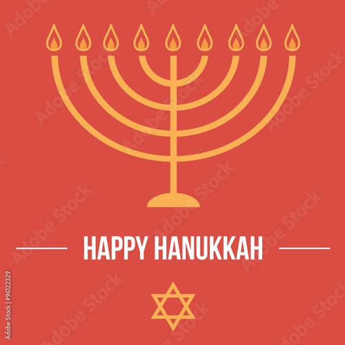 Hanukkah card template. Jewish traditional holiday.
