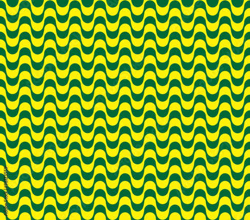 Copacabana sidewalk seamless pattern vector. Green and yellow.