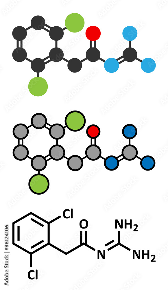 Guanfacine ADHD drug molecule.
