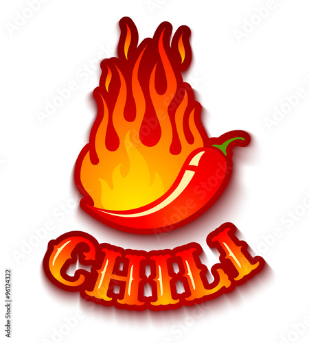 chili pepper in fire