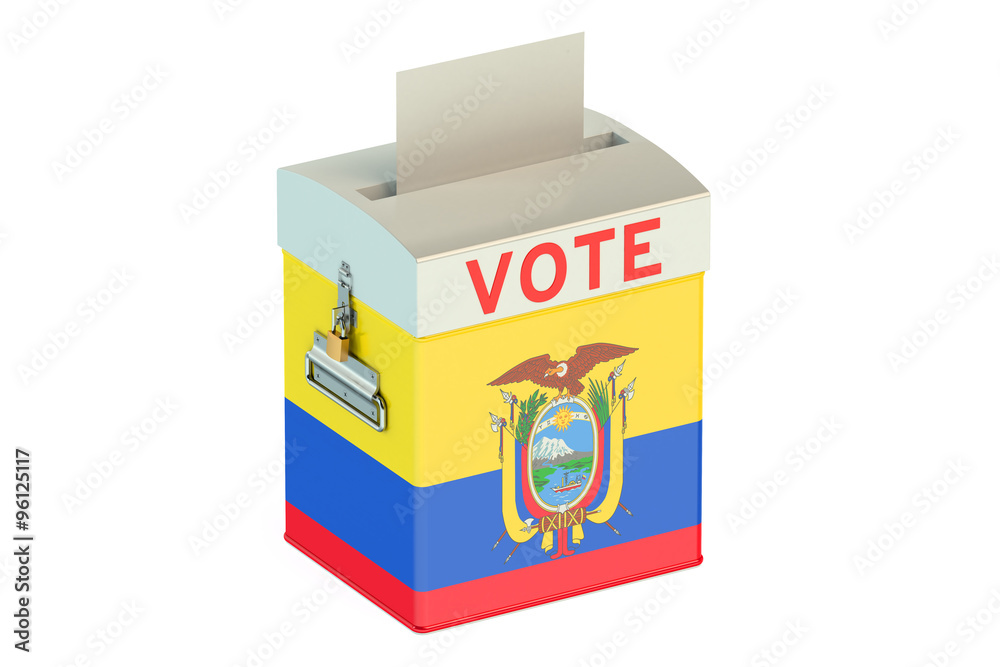 Ecuador election ballot box for collecting votes
