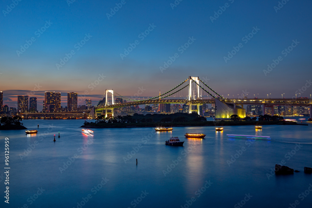 rainbow bridge odaiba tokyo japan important destination to visiting view point 