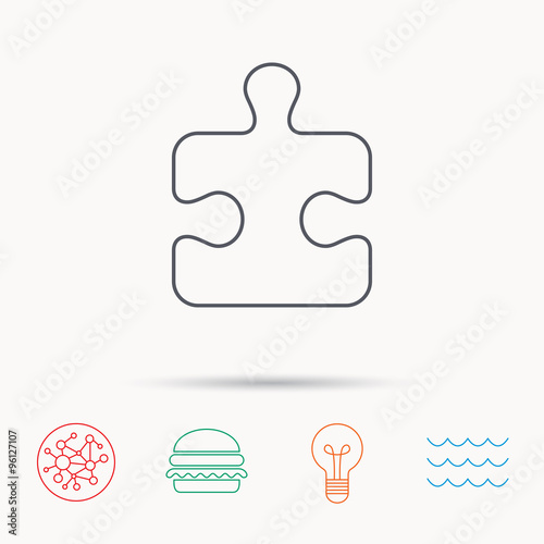 Puzzle icon. Jigsaw logical game sign.