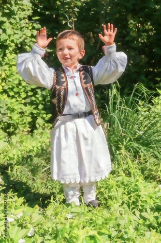 Romanian Child Dressed In A Traditional Costume