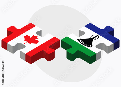 Canada and Lesotho Flags photo