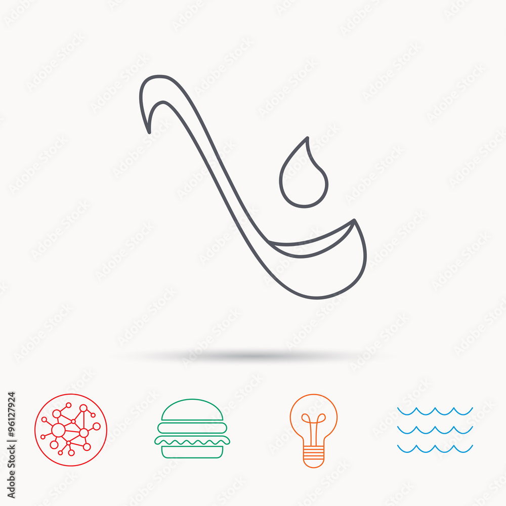 Fototapeta premium Soup ladle icon. Kitchen spoon sign.