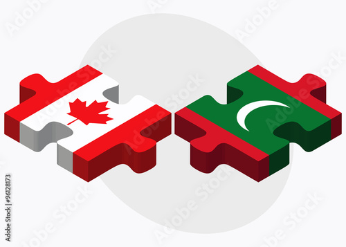Canada and Maldives Flags