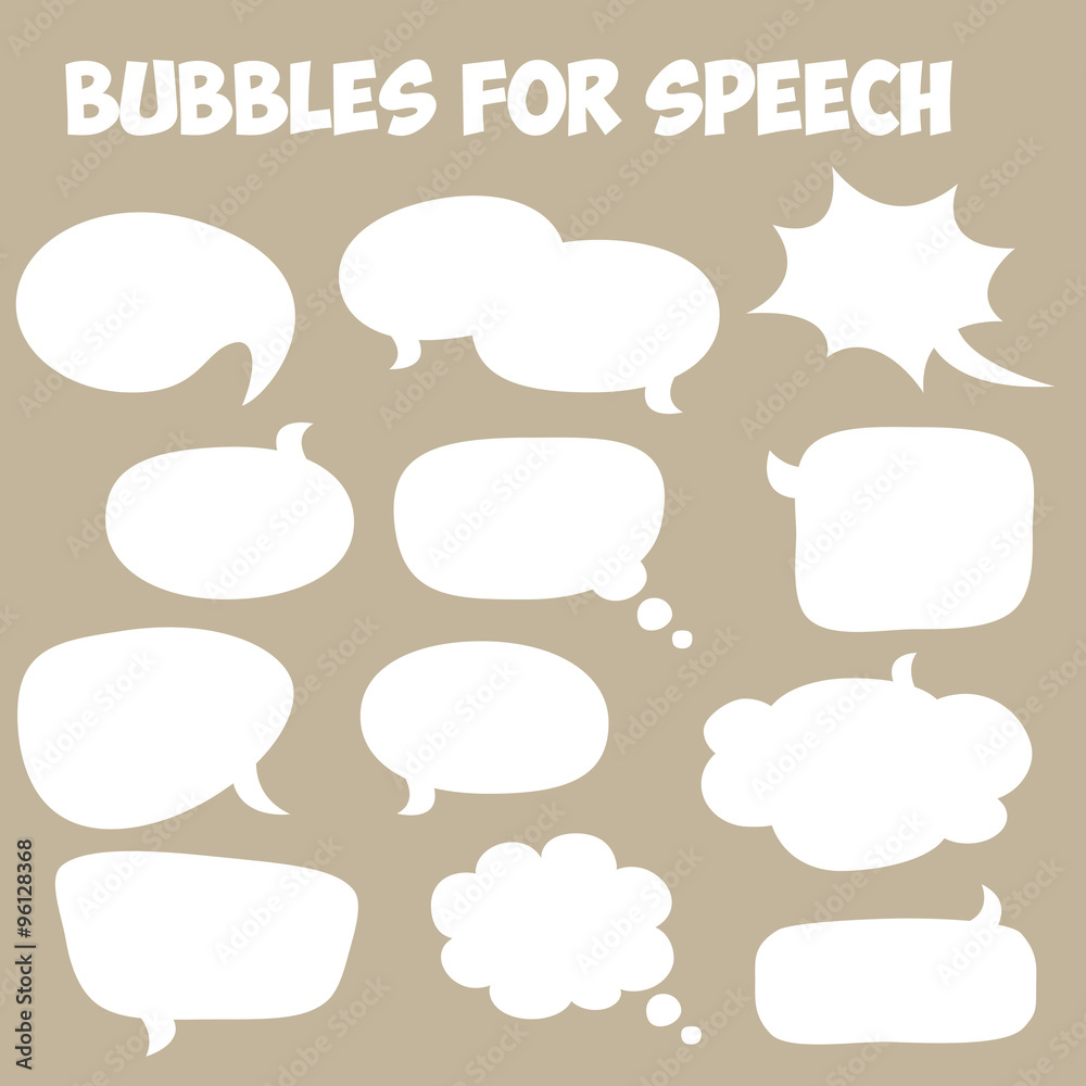 The bubble speech. Vector work. The bubble speech. Vector work.