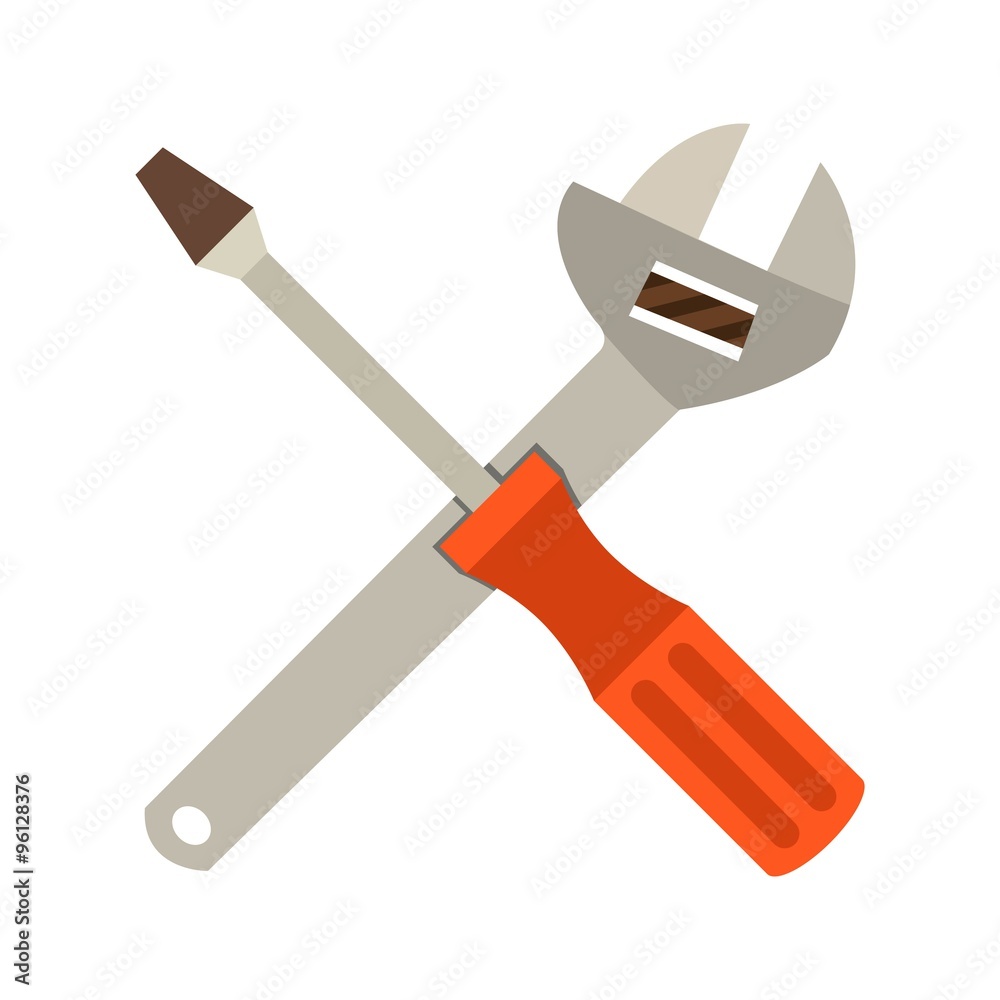 Screwdriver and wrench. Repair. Screwdriver and wrench. Repair.