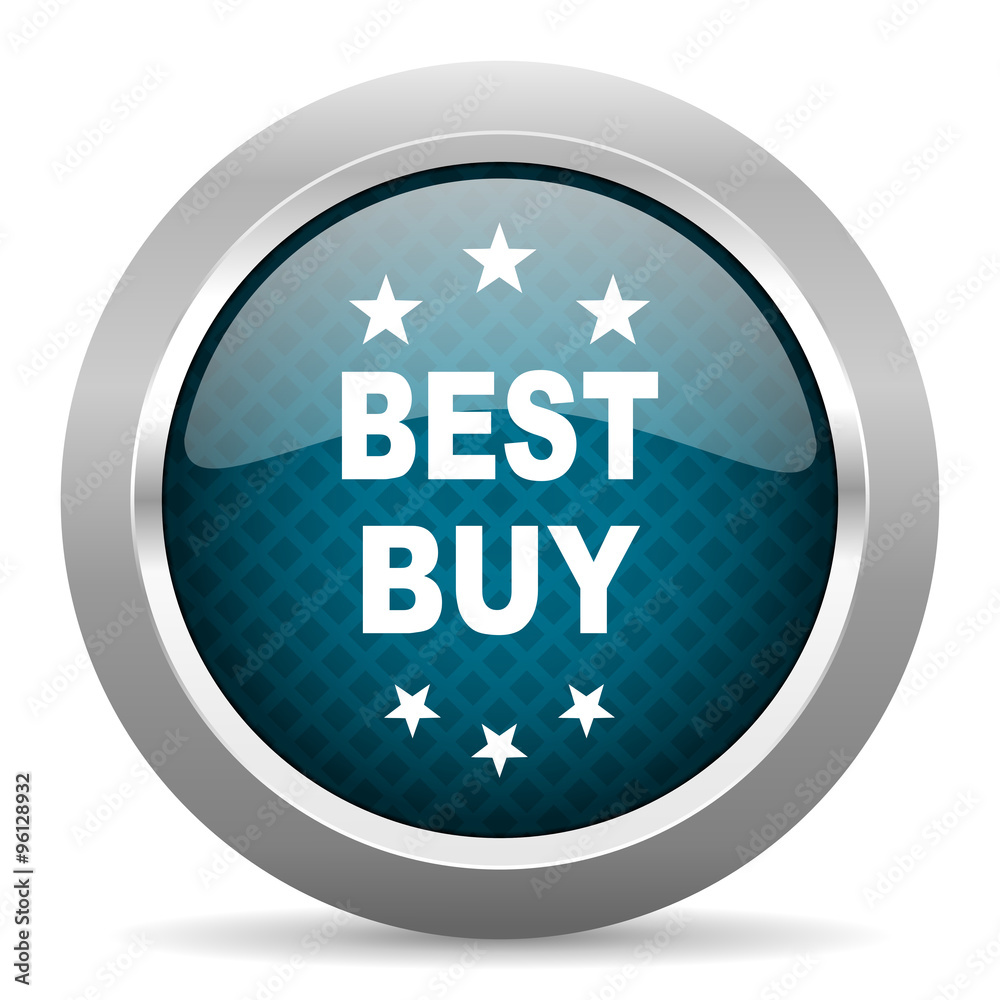 best buy blue silver chrome border icon on white background best buy blue silver chrome border icon on white background