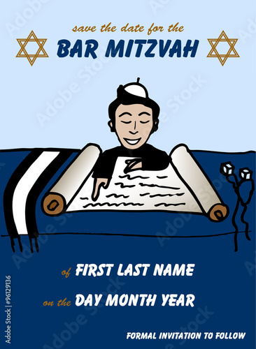 Bar Mitzvah Save the Date Card