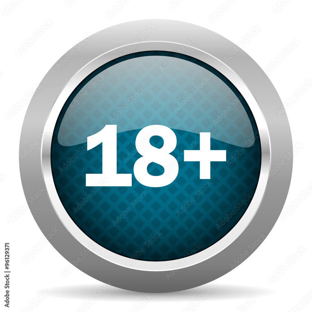 adults blue silver chrome border icon on white background adults blue silver chrome border icon on white background