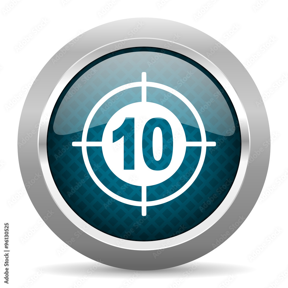 target blue silver chrome border icon on white background target blue silver chrome border icon on white background