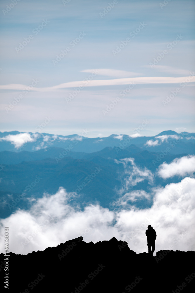 Silhouette against Mountain Range, Pucon, Chile Silhouette against Mountain Range, Pucon, Chile