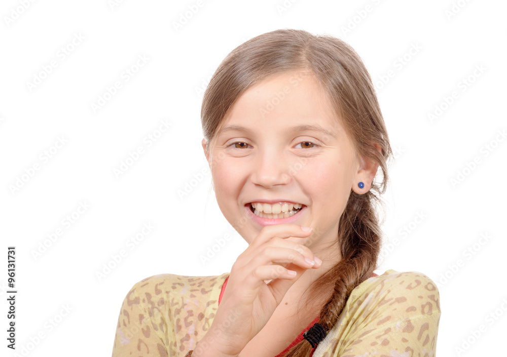 Portrait of young girl isolated on white Portrait of young girl isolated on white
