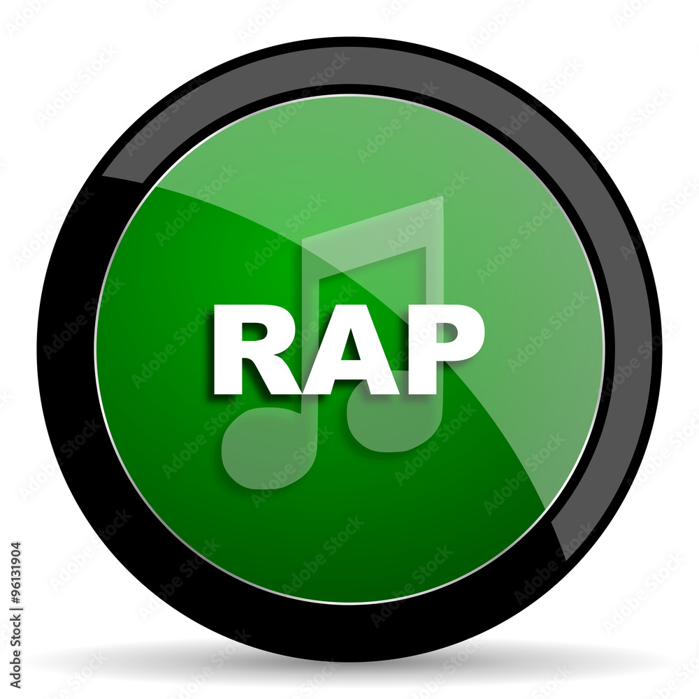 rap music green web glossy icon with shadow on white background rap music green web glossy icon with shadow on white background