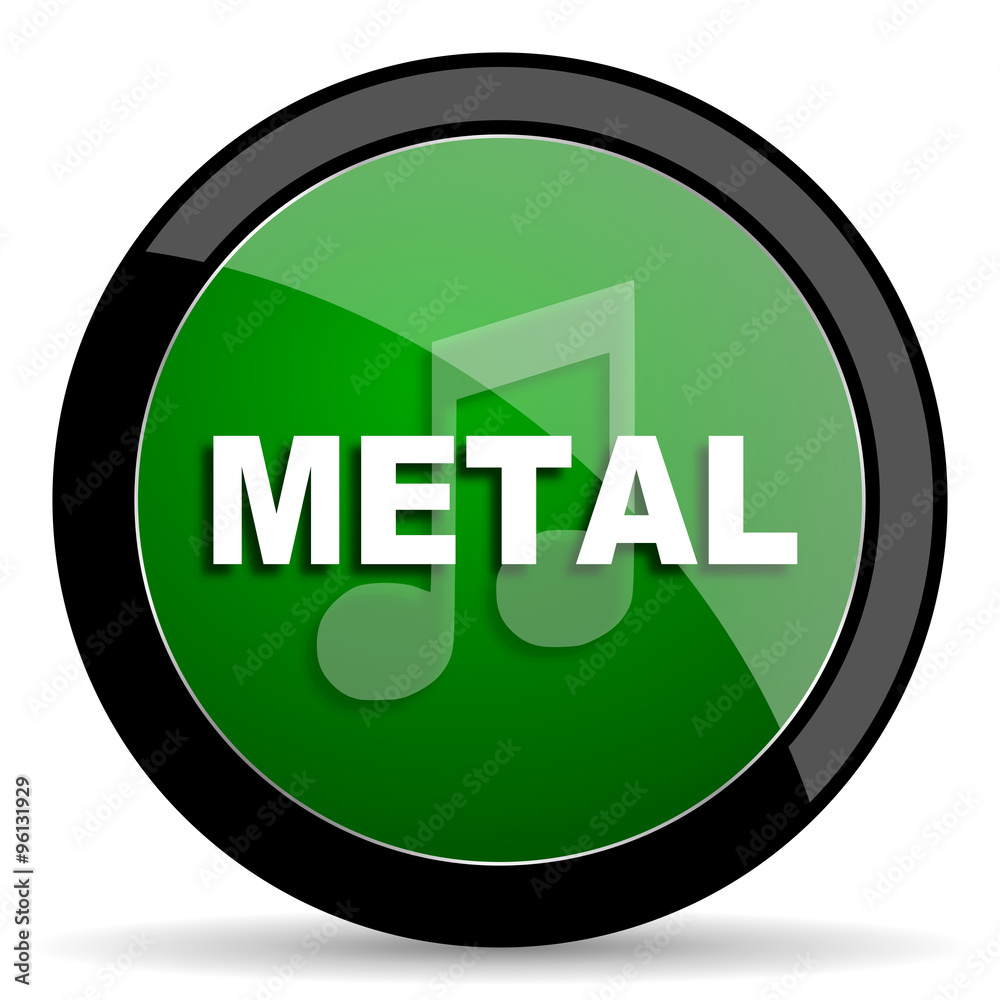 metal music green web glossy icon with shadow on white background metal music green web glossy icon with shadow on white background