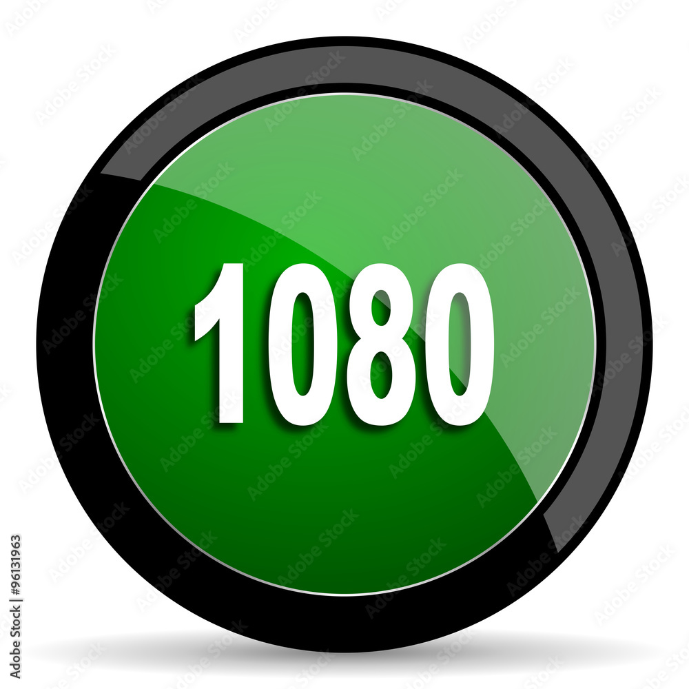 1080 green web glossy icon with shadow on white background 1080 green web glossy icon with shadow on white background