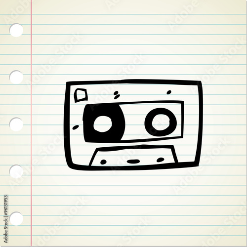 hand drawn cassette