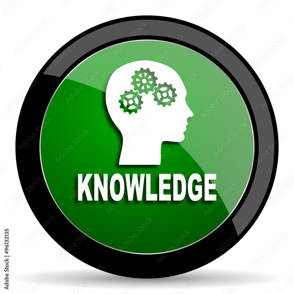 knowledge green web glossy icon with shadow on white background knowledge green web glossy icon with shadow on white background