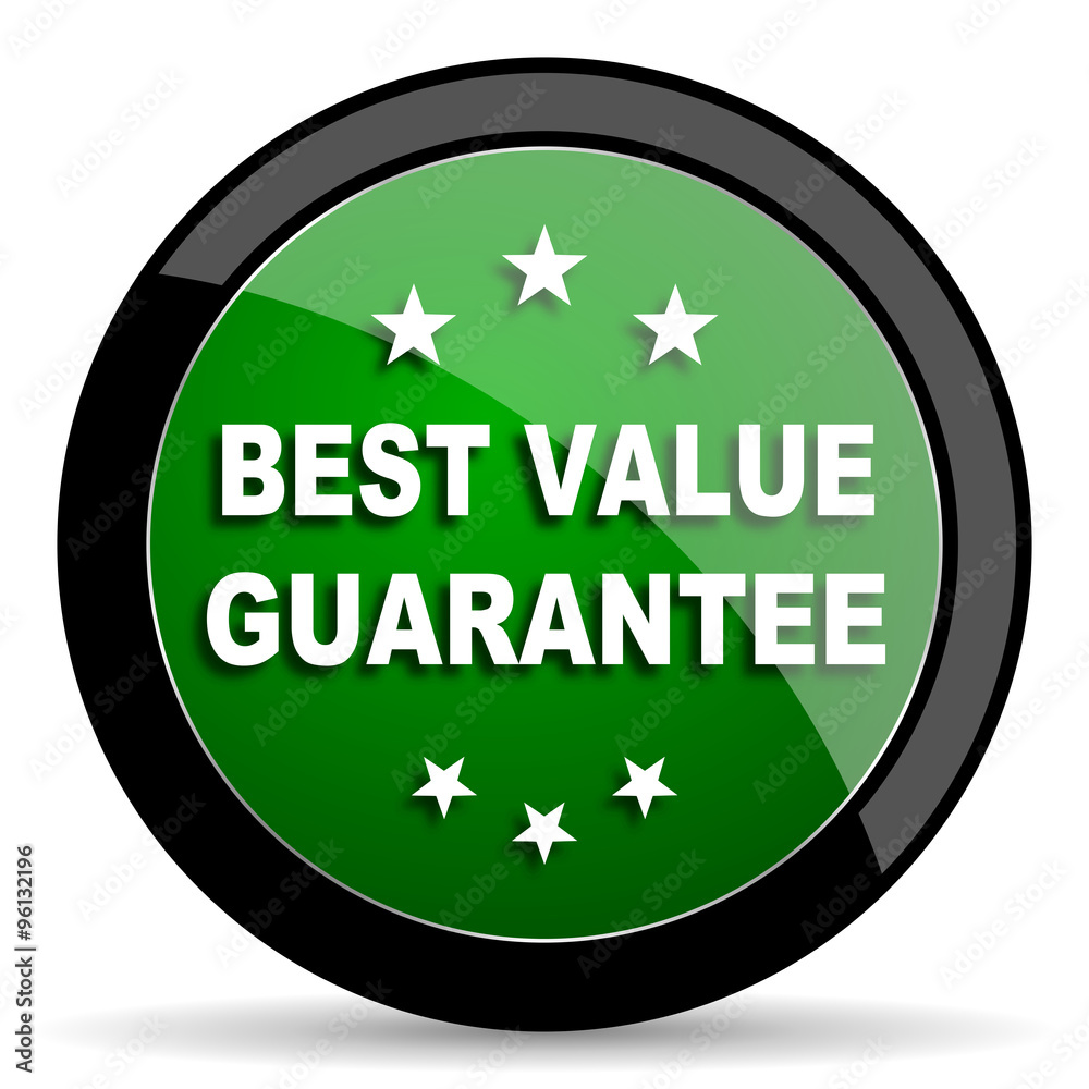best value guarantee green web glossy icon with shadow on white background best value guarantee green web glossy icon with shadow on white background