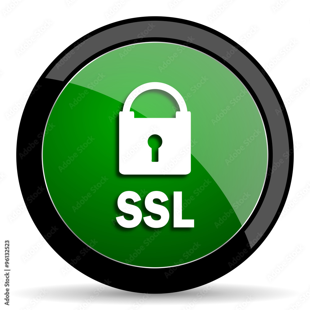 ssl green web glossy icon with shadow on white background ssl green web glossy icon with shadow on white background