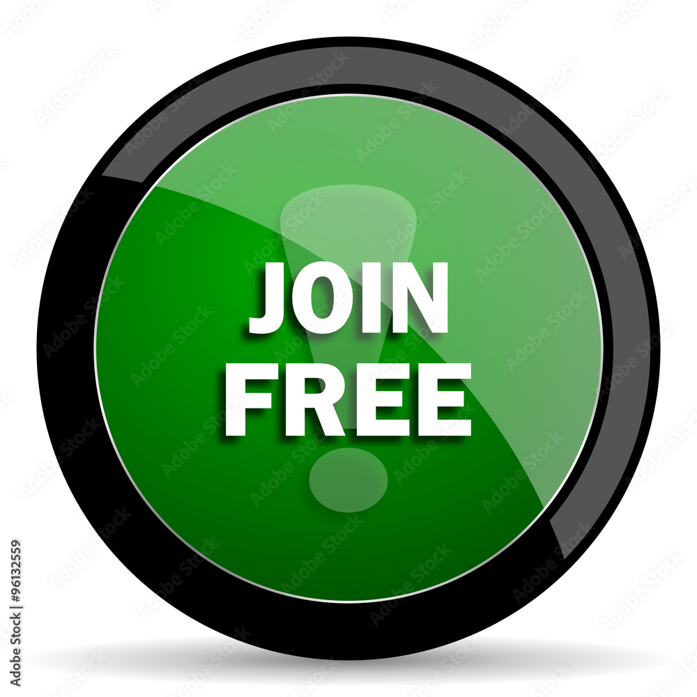 join free green web glossy icon with shadow on white background join free green web glossy icon with shadow on white background
