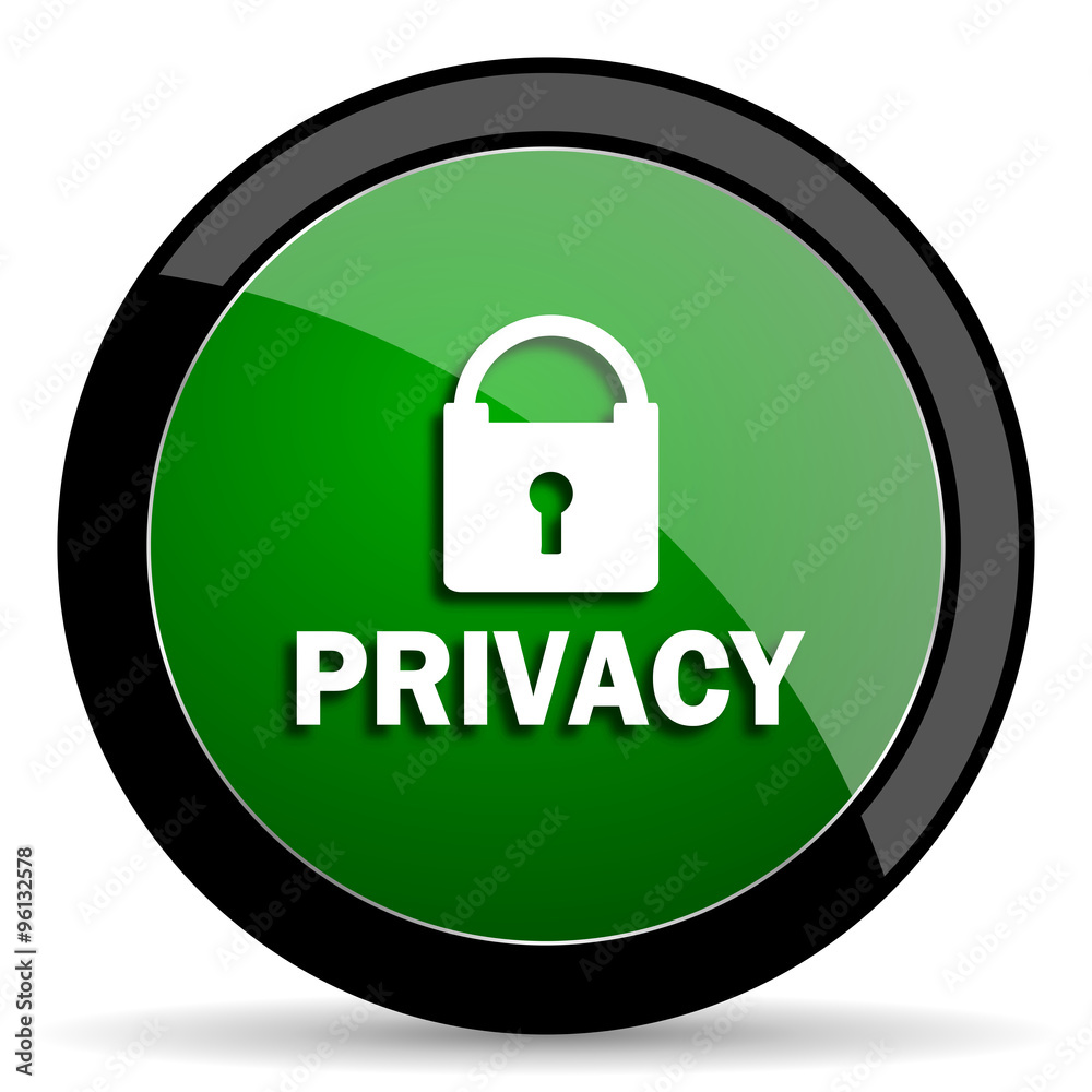 privacy green web glossy icon with shadow on white background privacy green web glossy icon with shadow on white background