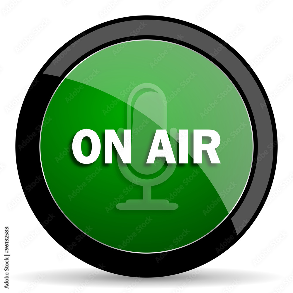 on air green web glossy icon with shadow on white background on air green web glossy icon with shadow on white background