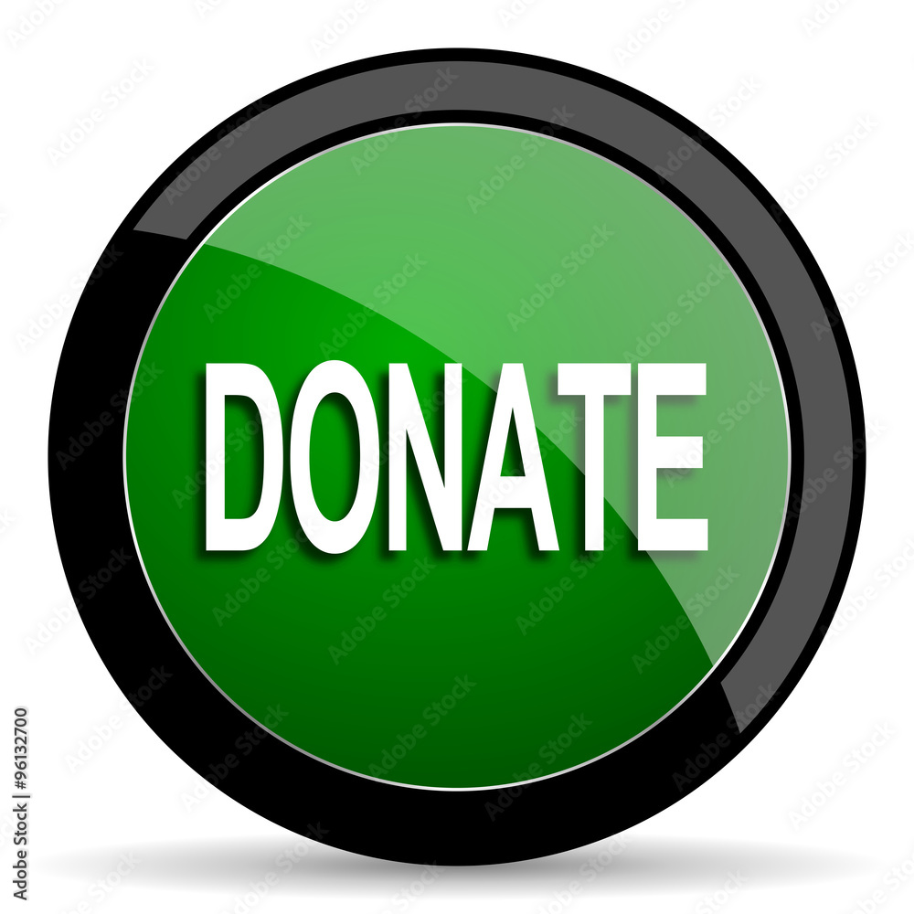 donate green web glossy icon with shadow on white background donate green web glossy icon with shadow on white background