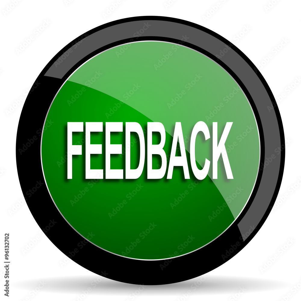 feedback green web glossy icon with shadow on white background feedback green web glossy icon with shadow on white background