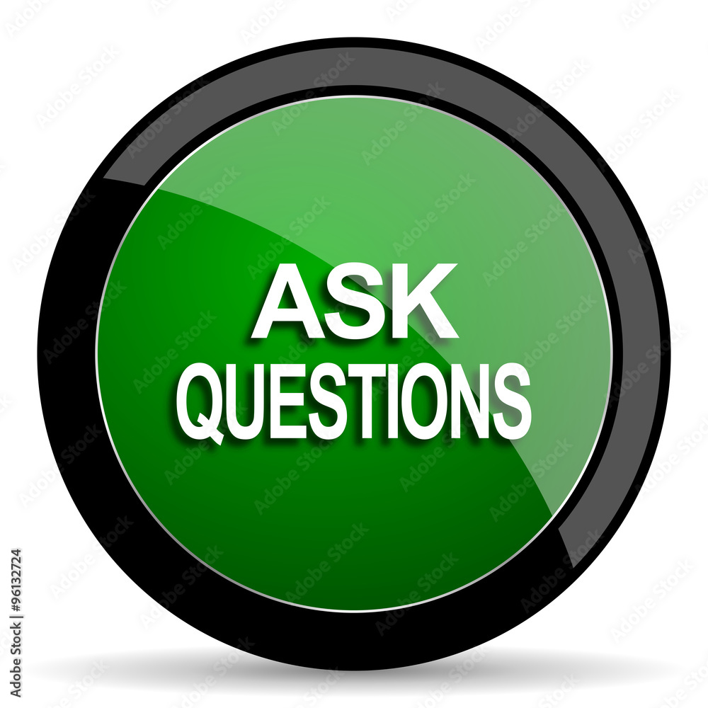 ask questions green web glossy icon with shadow on white background ask questions green web glossy icon with shadow on white background