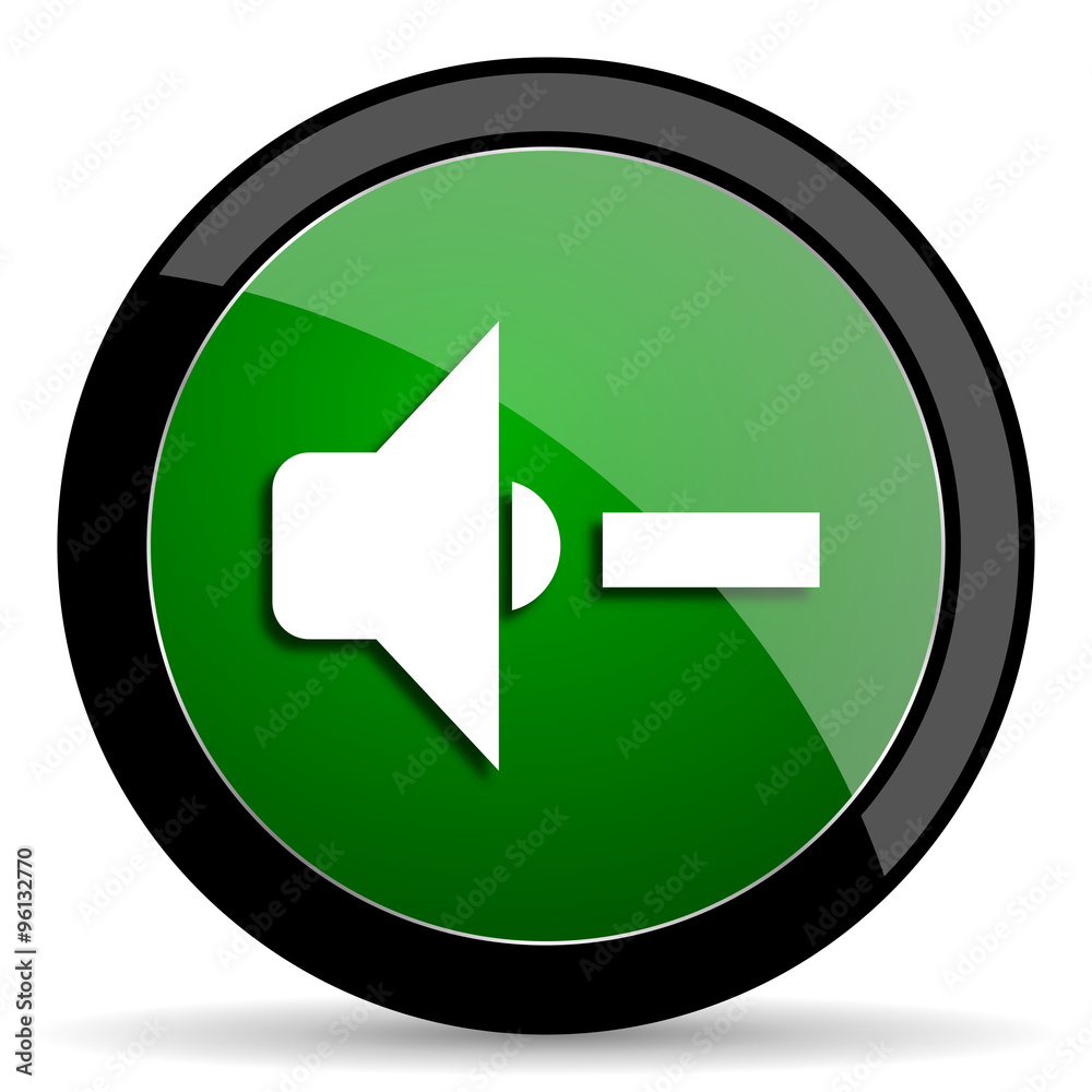 speaker volume green web glossy icon with shadow on white background speaker volume green web glossy icon with shadow on white background
