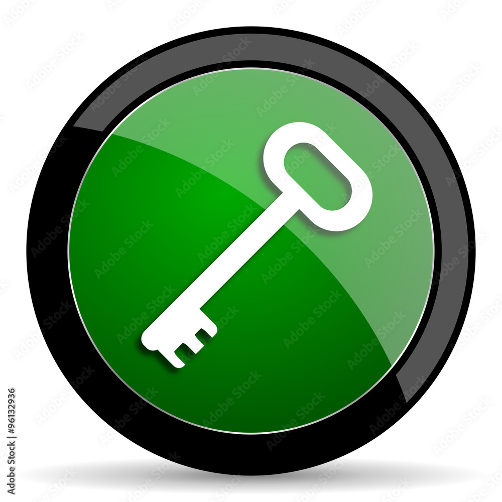 key green web glossy icon with shadow on white background key green web glossy icon with shadow on white background
