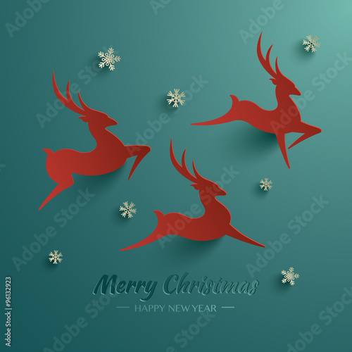 Rudolph Reindeer. Greeting Card. 