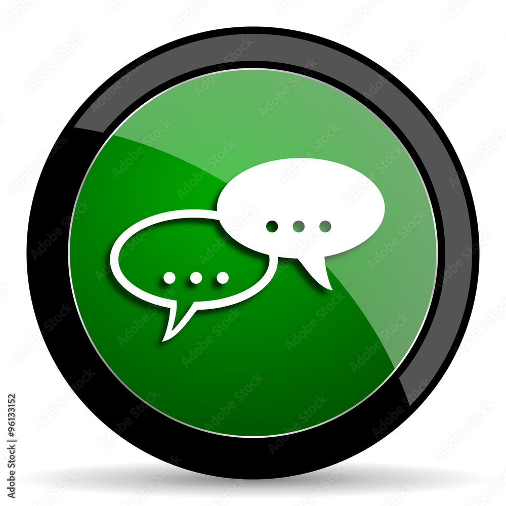 forum green web glossy icon with shadow on white background forum green web glossy icon with shadow on white background