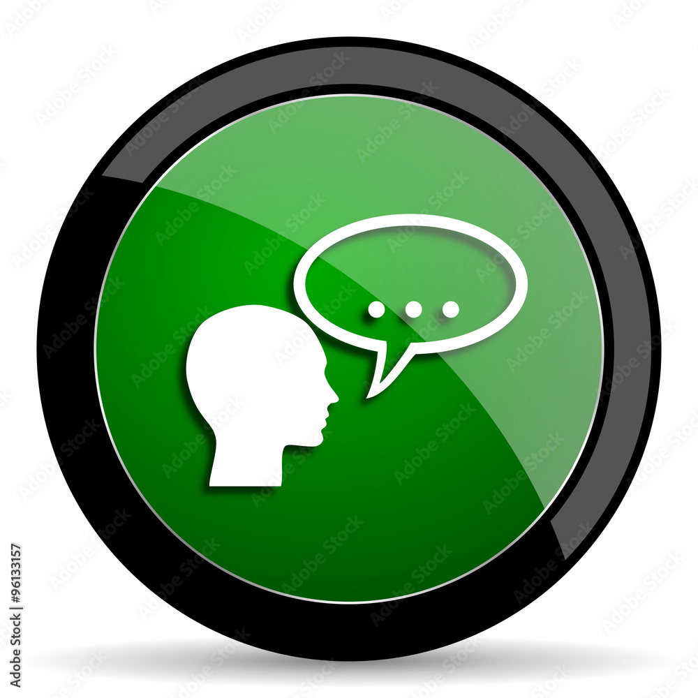 forum green web glossy icon with shadow on white background forum green web glossy icon with shadow on white background